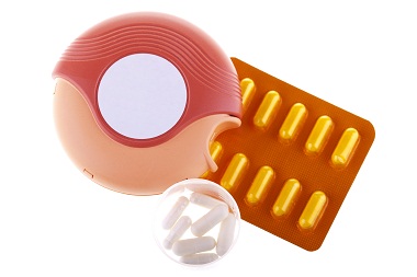 Picture of inhaler and tablets